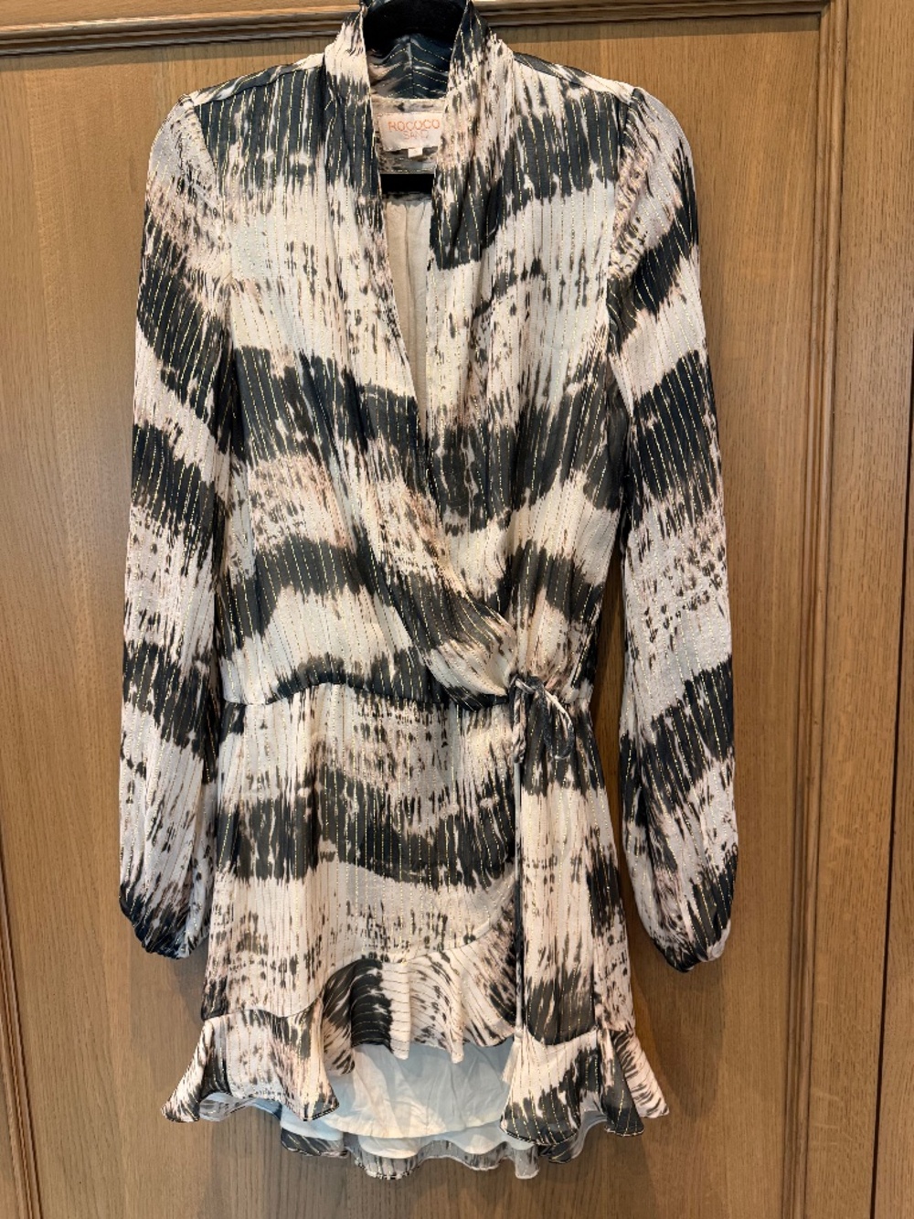 NWT Rococo Sand x Revolve Ilios Dress Wrap S XSmall Long Sleeve Mini